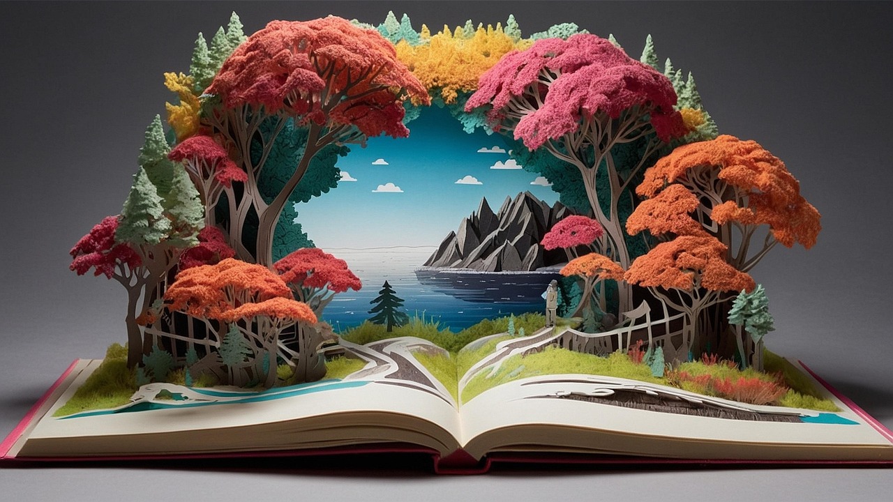 livre ouvert avec paysage