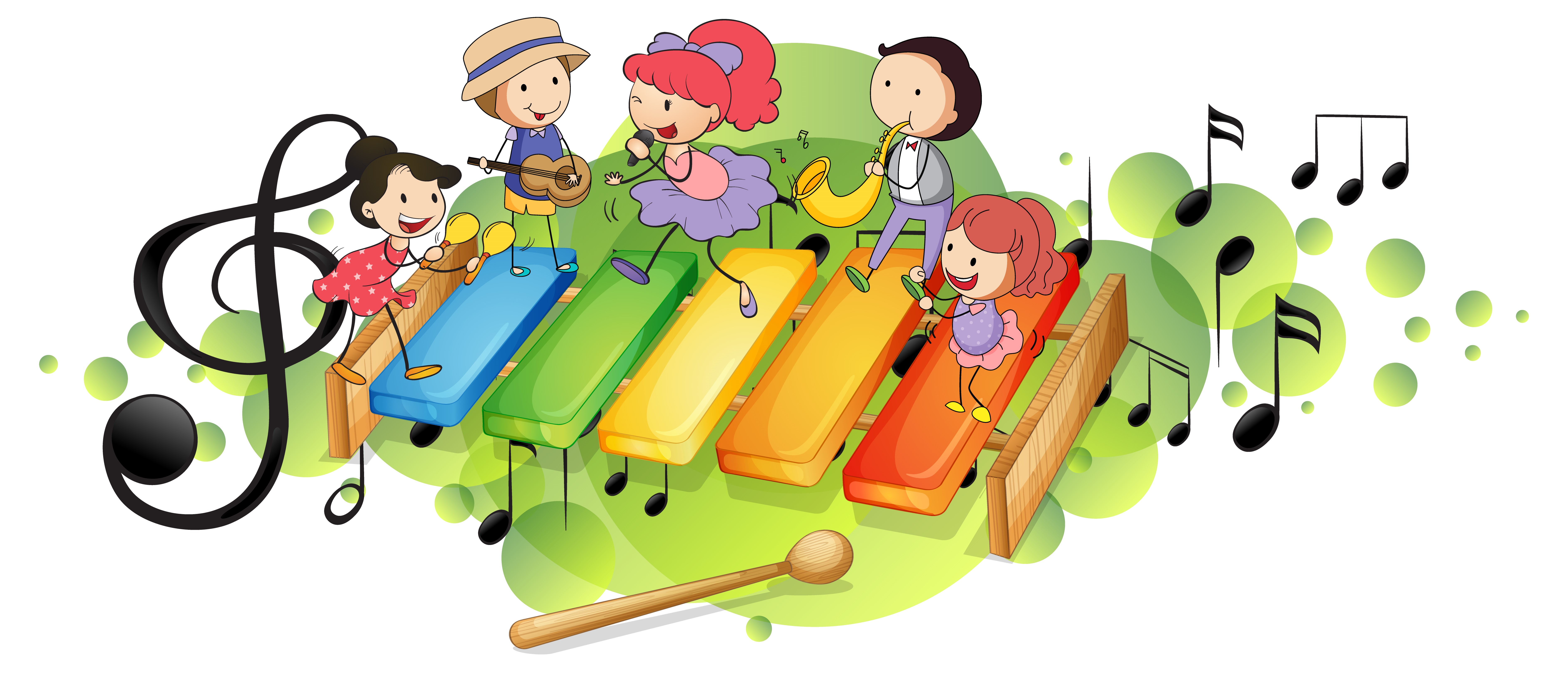 enfants sur un xylophone