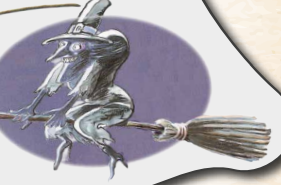 sorcière sur un balai